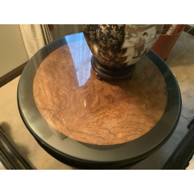 Raymond Sobota’s design of Century furniture’s accent side table. It was made of Maple wood with burl maple veneers on top...