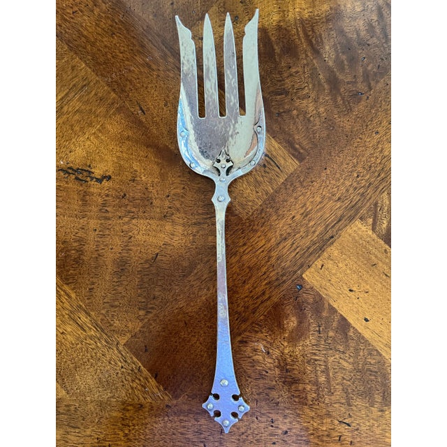 Silver 1960s Crusader Sterling Silver Salad Servers by Old Newberry Crafters For Sale - Image 8 of 10