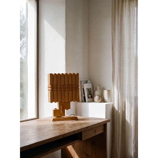 A French lamp from the 1960s, by an unknown artist, linked to the world of folk art and crafted with a distinctly...