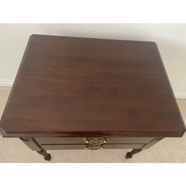 Wood Ethan Allen Georgian Court Cherry Night Table Excellent Vintage Condition For Sale - Image 7 of 12