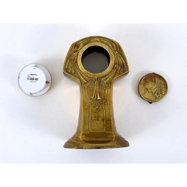 Art Nouveau Brass Mantel Clock, Germany, 1950s For Sale - Image 16 of 18