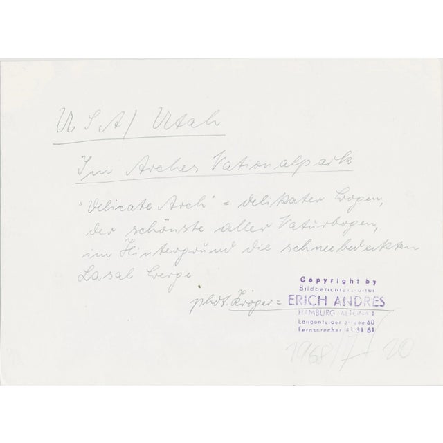 Silver Gelatin Print by Erich Andres, ca 1950. Andres was born 1905 in Germany and passed away 1992. He started his career...