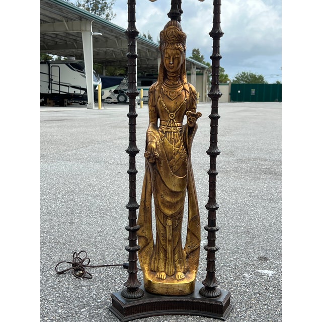 Asian 1950s Quan Yin Table Lamp For Sale - Image 3 of 11
