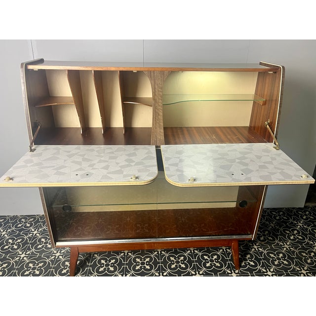 Mid-Century Writing Desk with Bar Cabinet, 1960s For Sale - Image 10 of 18