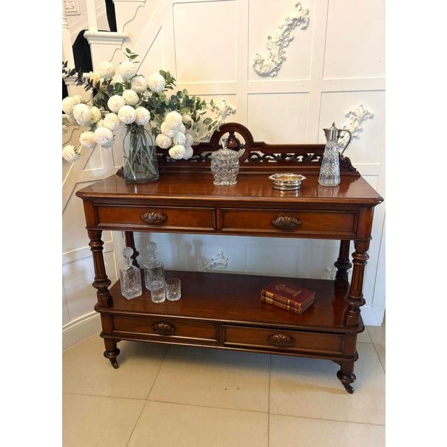 Antique English Victorian Mahogany Sideboard or Buffet Server, 1850 For Sale - Image 14 of 16
