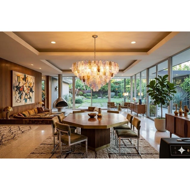Venini Poliedri Murano Glass Chandelier attributed to Carlo Scarpa for Venini attributed to Carlo Scarpa, 1960s For Sale - Image 4 of 5