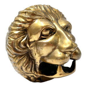 Hollywood Regency Brass Lion Paperweight – Library Desk Decor
