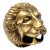 Vintage Solid Brass Lion Head Sculpture, Paperweight or Desk Object For Sale