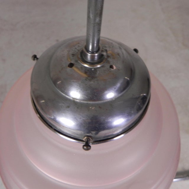 Art Deco Pendant Lamp with Pink Glass Shade, 1930s For Sale - Image 13 of 18