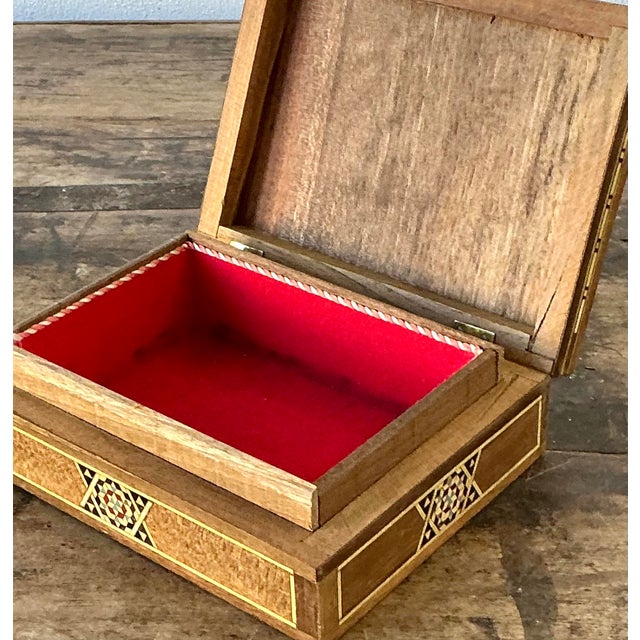 Brown Vintage Moroccan Inlay Box For Sale - Image 8 of 12