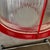 Holophane Vintage Ribbed Holophane Pendant Lamp W/ Red Metal Frame #2 - Made in Canada For Sale - Image 4 of 9