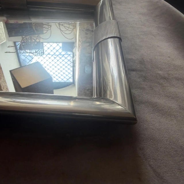 1970s Mid-Century Modern Silver Plated and Mirrored Glass Tray by Tommaso Barbi For Sale - Image 11 of 13