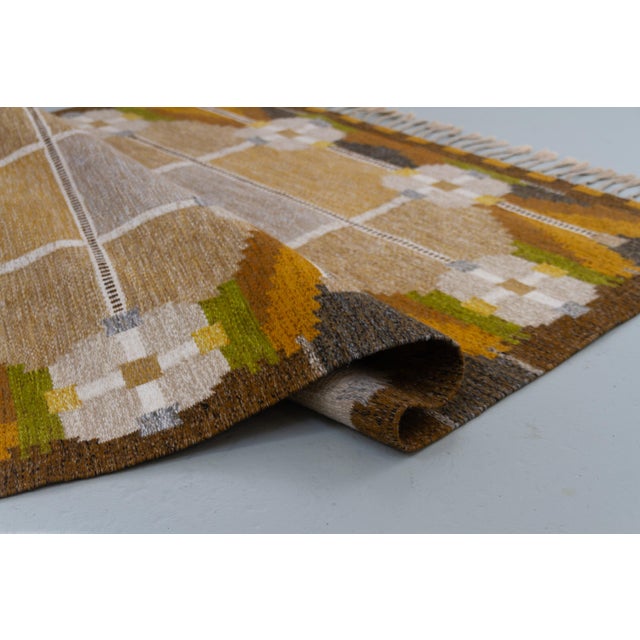 Vintage Swedish Röllakan Wool Rug by Ingegerd Silow for Axeco Svenska AB, 1950s For Sale - Image 14 of 18