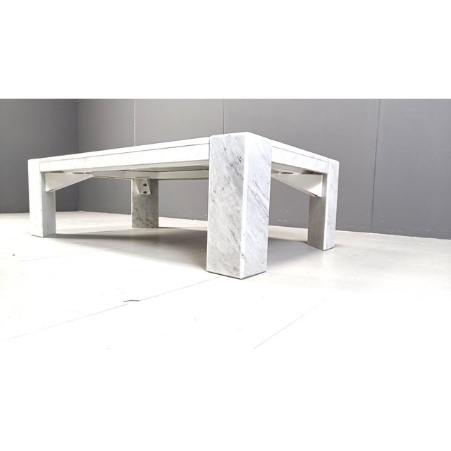 Stone Vintage Rectangular Marble Coffee Table, 1970s For Sale - Image 7 of 11
