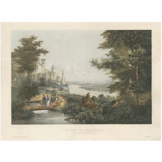 The Castle of Stolzenfels on the Rhine, Large Chromolithograph, 1840, Print For Sale