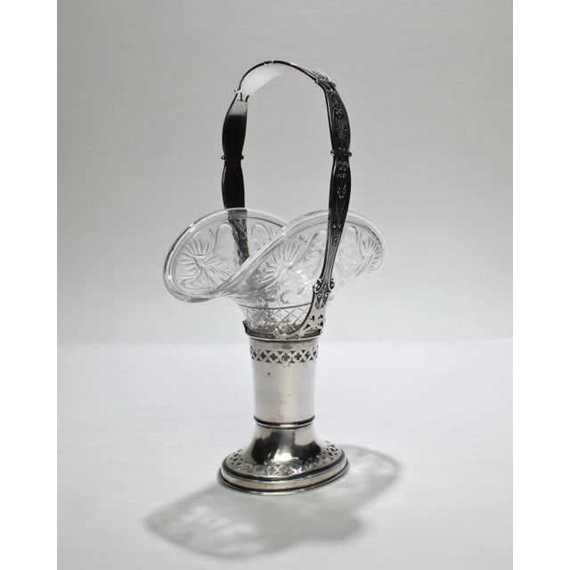 Antique Gorham Sterling Silver and Cut-Glass Handled Basket For Sale In Philadelphia - Image 6 of 11