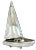 Charming miniature sailboat sculpture, crafted entirely from 34 grams of solid 925 sterling silver. Measuring...