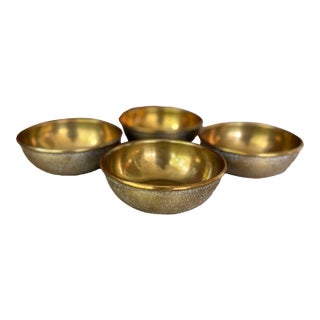 Set of 4 Vintage British Royal Navy Brass Finger Mess Bowls For Sale