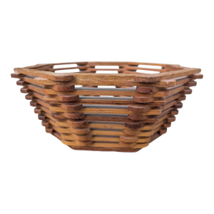 Vintage Popsicle Stick Folk Art Decorative Bowl