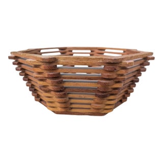 Vintage Tramp Art Decorative Bowl For Sale