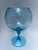 Vintage Blue Glass Footed Vase For Sale - Image 4 of 8