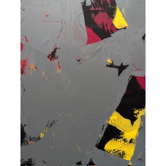 Winifred Booth “Into the Vortex” Contemporary Yellow, Pink, and Grey Abstract Painting, 2024 For Sale In Houston - Image 6 of 9