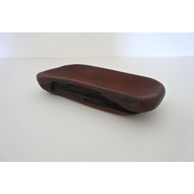 Mid-Century French Hand Carved Free-Form Mahogany Wood Dish, 1950s For Sale - Image 6 of 6