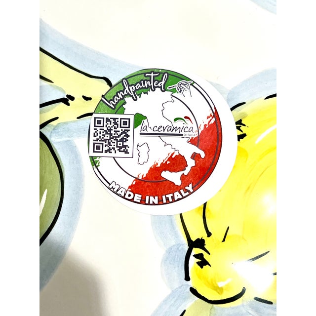 Handpainted Italian Lemon Dinner Plates Blue White Citrus Dining - Set of 12 For Sale In Detroit - Image 6 of 13