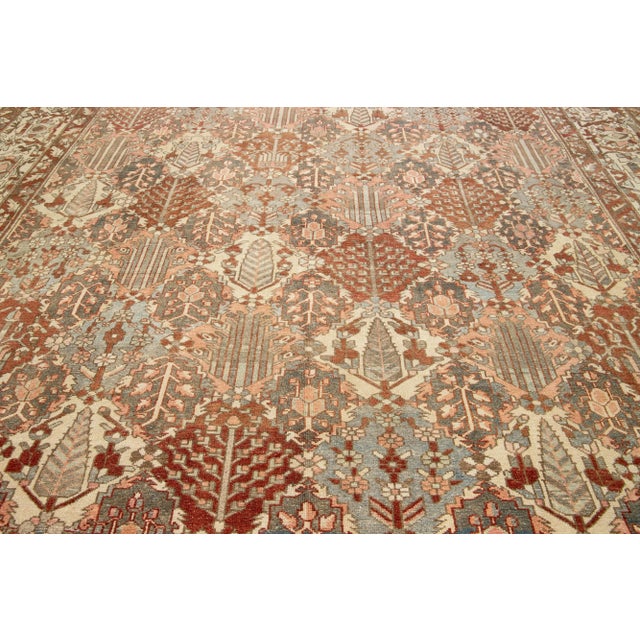 1910s Antique Multicolor Persian Bakhtiari Designed Wool Rug For Sale - Image 5 of 8