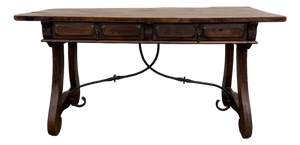 Vintage Spanish Colonial Style Writing Desk Library Table