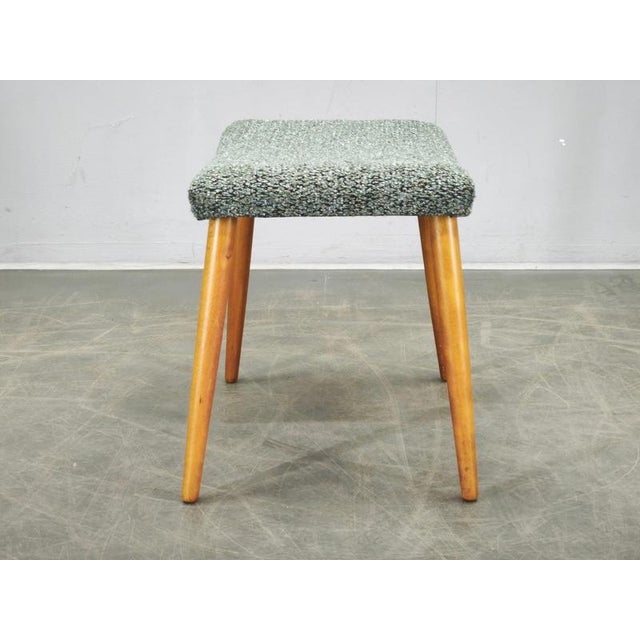 1960s Mid-Century Modern Danish Upholstered Beech Stool, 1960s For Sale - Image 5 of 11