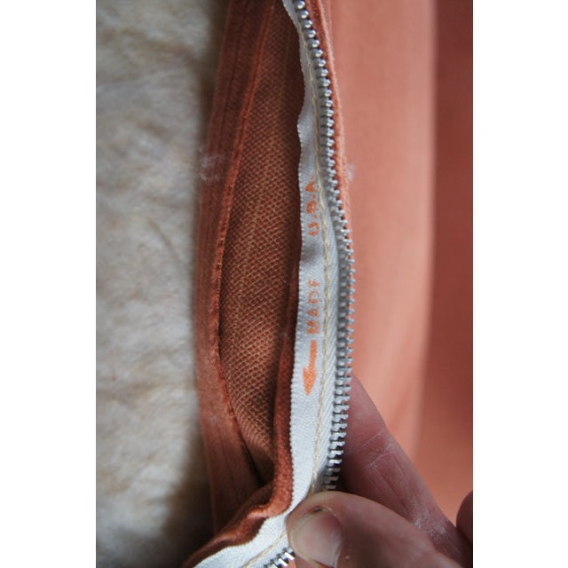 Mid 20th Century Mid Century Modern Milo Baughman Parsons Style Pink Mohair Lounge Chair For Sale - Image 11 of 12