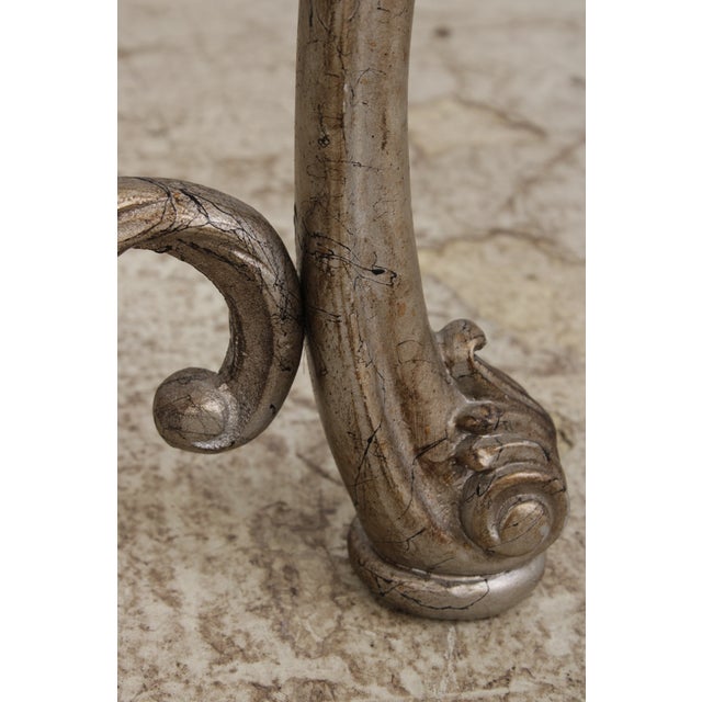 Vintage Silver Finish Glass Top Console Table For Sale - Image 18 of 18