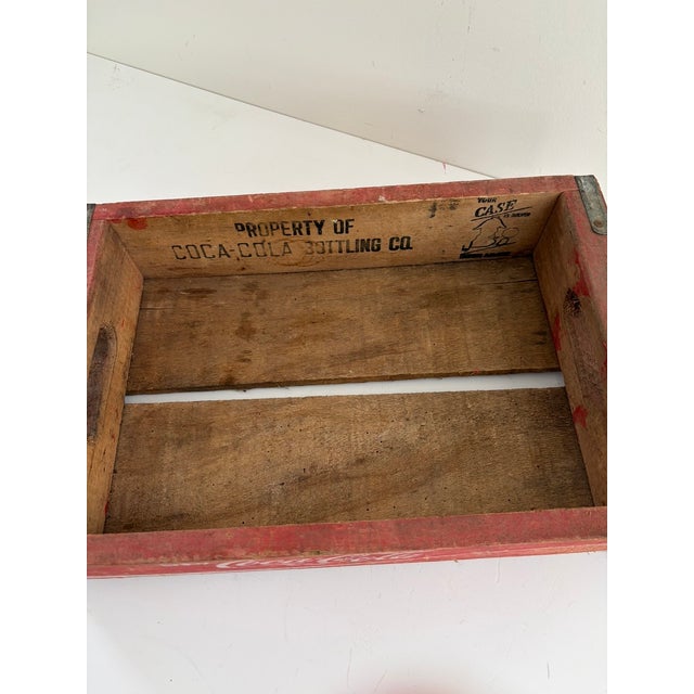 Farmhouse Vintage Coca-Cola Wood Bottle Crate – Red Advertising Case For Sale - Image 3 of 6