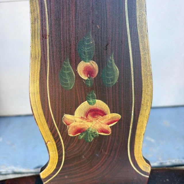 Set of 6 19th C. Adams/York County Pa Paint-Decorated Plank Seat Kitchen Windsor Chairs For Sale - Image 10 of 18