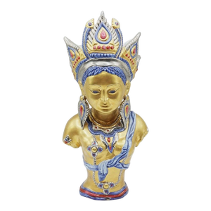 Edoardo Tasca Capodimonte Italy Porcelain Buddhist Deity Bust 24k Gold 13" LTD