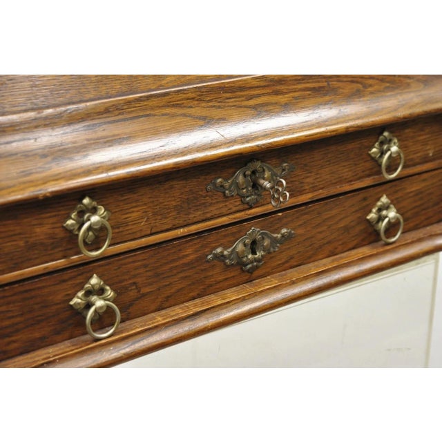 Antique English Victorian Oak Wood Desktop Portable Lap Desk Letter Holder For Sale In Philadelphia - Image 6 of 12