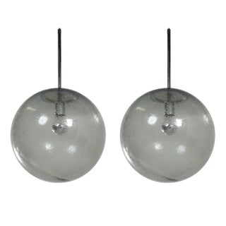 Hanging Lamps in Bubble Glass from Peill & Putzler, 1970s, Set of 2 For Sale