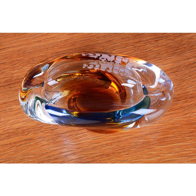 Mid-Century Modern Vase with Ashtray by Josef Rozínek for Novy Bor Glassworks, Czech, 1950s, Set of 2 For Sale - Image 12 of 13