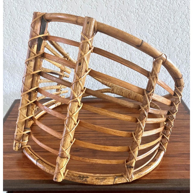 Late 20th-Century Albini-Inspired Tortoise Shell Bamboo Media Holder For Sale - Image 11 of 13