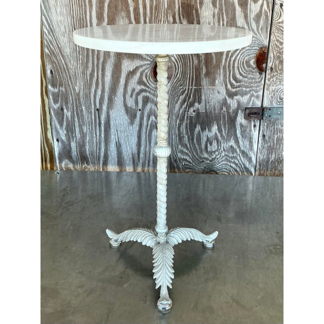Vintage Boho Patinated Feathers Drinks Table For Sale In West Palm - Image 6 of 9