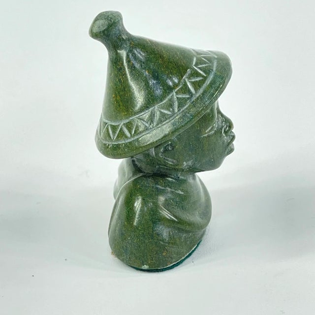 Bring the beauty of nature close to your heart with this stunning Verdite Male Bust handcrafted from genuine African...