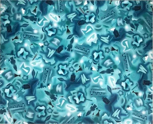 1972 Eo Omwake Abstract Painting on Linen Titled "Aquivic Blugrecek"