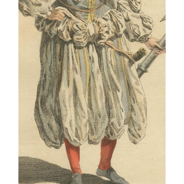 18th Century Jefferys, German Officer with Battle Axe in Plumed Cap and Full Breeches, 1588, 1757, Engraving For Sale - Image 5 of 8