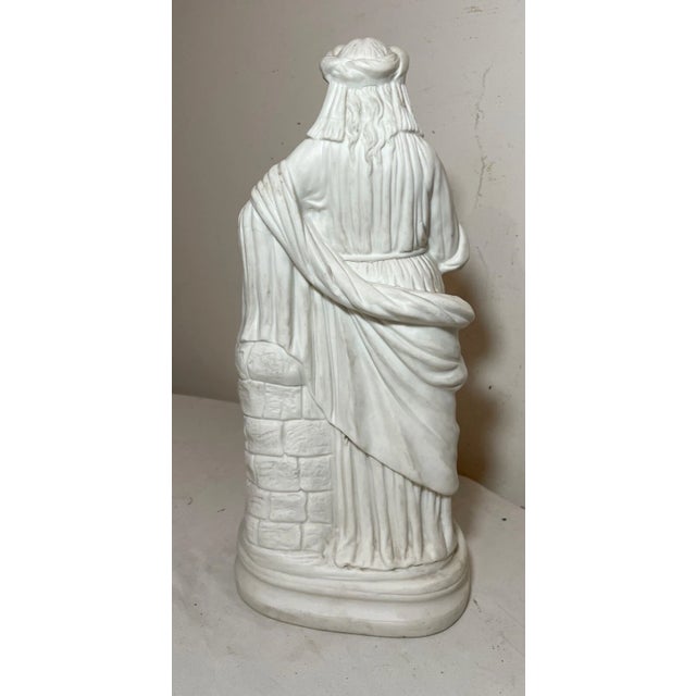 Figurative Tall Antique 19th Century Parian Porcelain Lady European Figural Statue Figure For Sale - Image 3 of 9