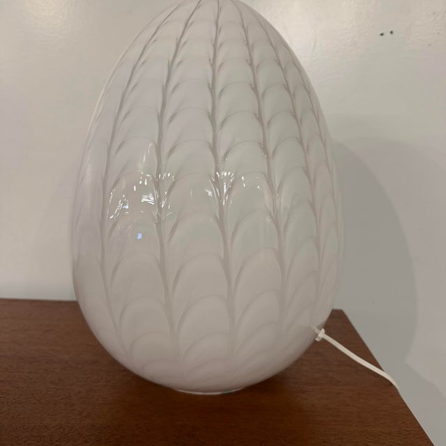 Mid 20th Century Murano Hand-Blown Glass Dragon Egg Lamp – 15” Tall For Sale - Image 5 of 7