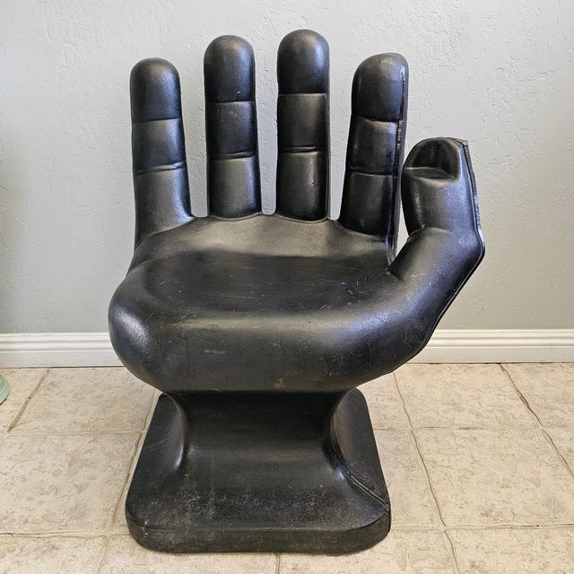 1970s Vintage Mid Century Modern Hand Lounge Chair For Sale - Image 13 of 13