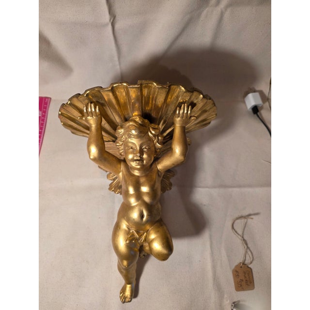 Antique Giltwood Cherub Wall Bracket Shelf For Sale - Image 11 of 14
