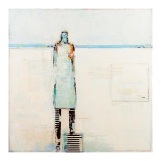 'Azure & Sand' by Amanda Danitschek, California Figurative Abstraction, Pacific Art League, Palo Alto For Sale