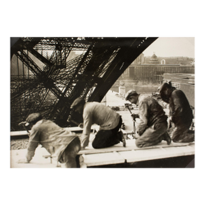 Paris International Exhibition W Eiffel Tower, Silver Gelatin Black and White Photograph, 1937, by Press Agency Mondial